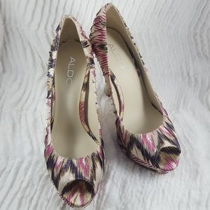 ♡NIB Aldo Tribal Sparkle Print Heels♡
